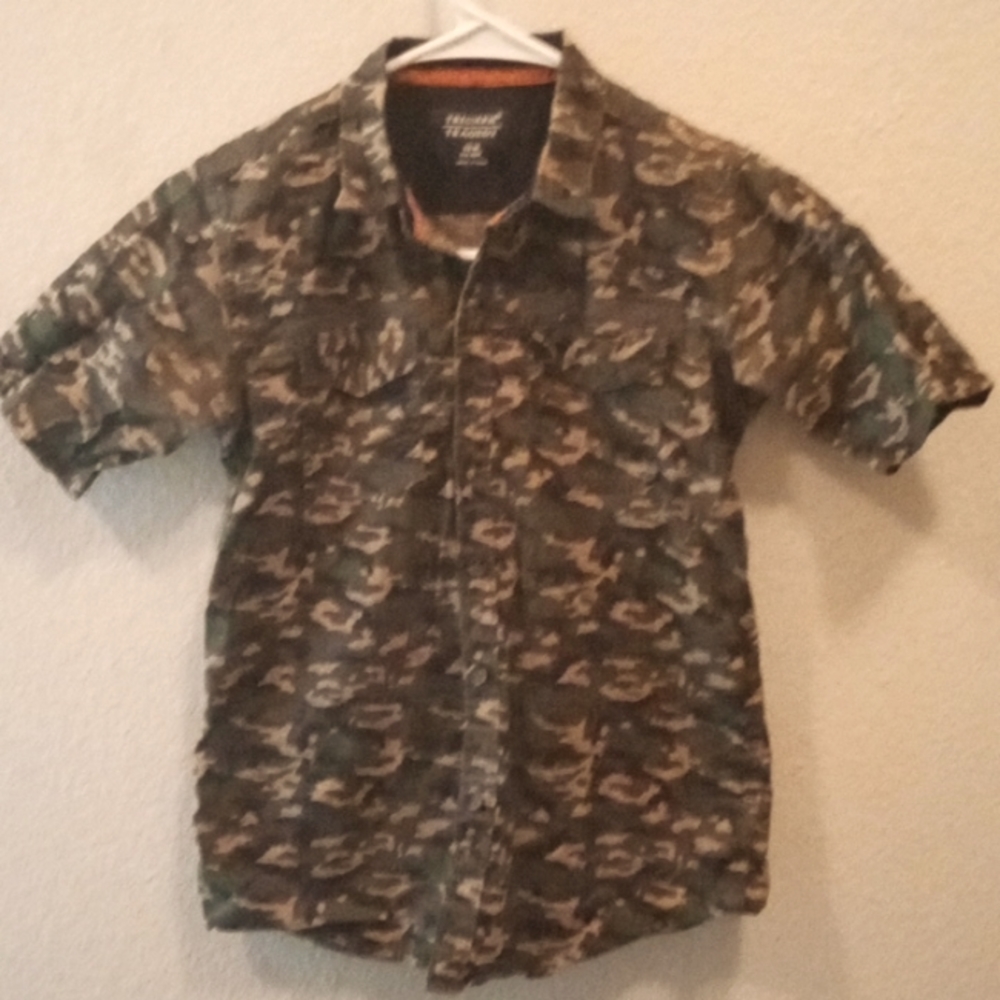 Boys Camouflage Button Down